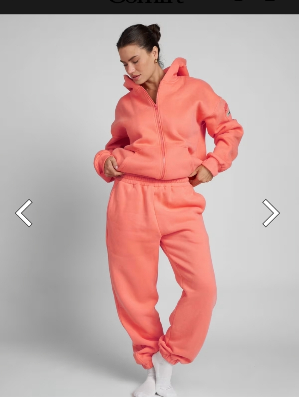 NWOT Women's Comfrt Sweat Set In Coral Size Small
